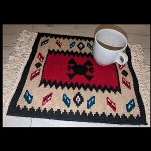 Vintage Handmade Navajo 11x16 Woven Kilim Carpet Aztec Southwestern Carpet Mat